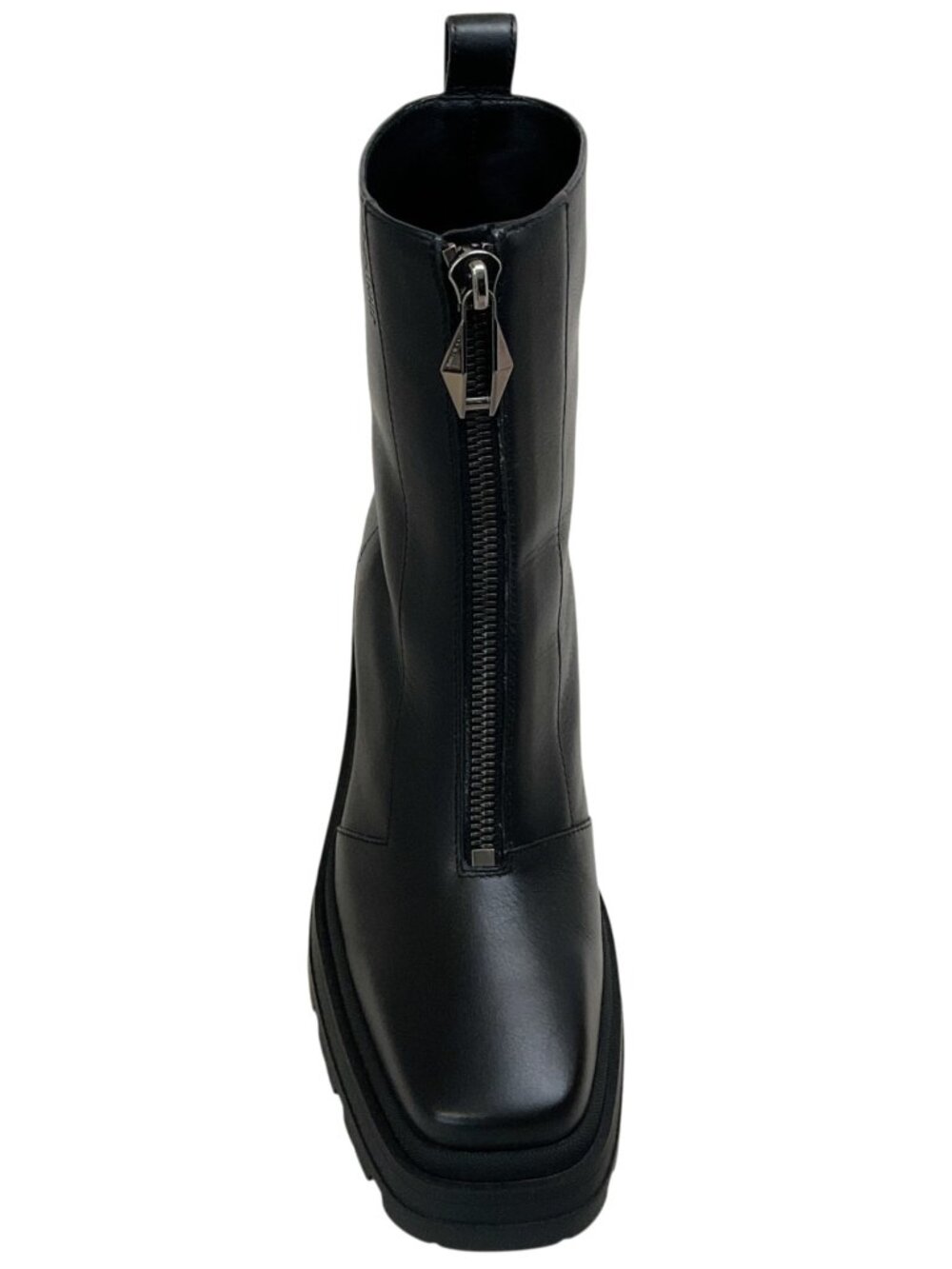 Jimmy Choo Black Smooth Leather Eugenie 80 Zip Front Booties - Picture 4 of 8